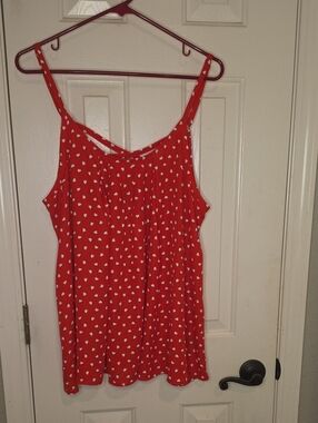 torrid Red Heart Print Tank with White Hearts